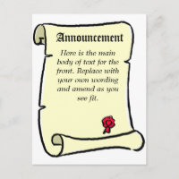 Parchment Scroll Style Announcement