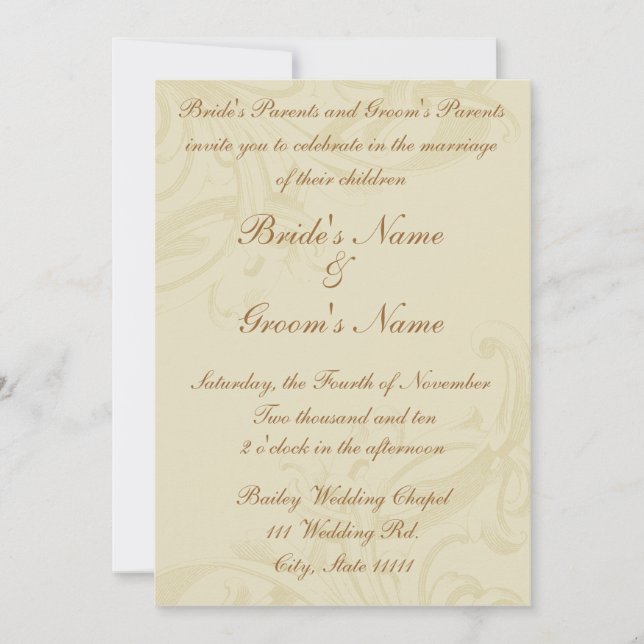 Parchment Scroll Wedding Invitations (Front)