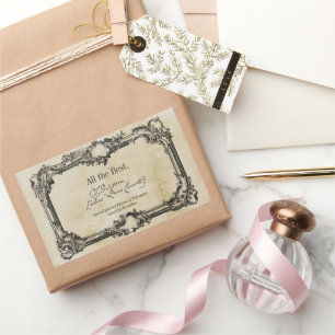 Parchment Signature Author BookPlate Template Rectangular Sticker