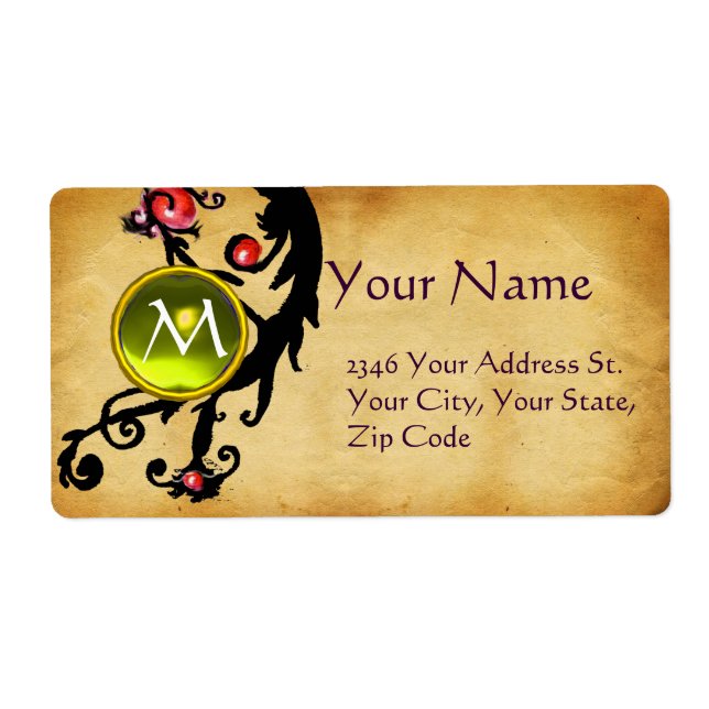 PARCHMENT SWIRL GEM MONOGRAM (Front)