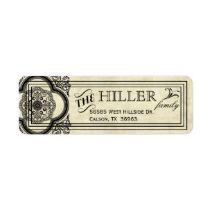 Parchment Typography Vintage Return Address Labels
