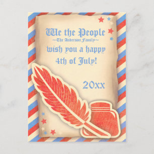 Parchment We the People 4th of July Postcard