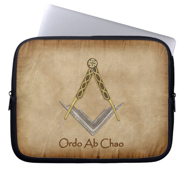 Parchment with Square and Compass Laptop Sleeve (Front)