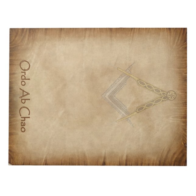 Parchment with Square and Compass Notepad (Front)