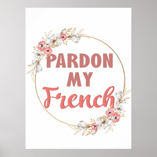 Pardon My French - Funny French Poster (Front)