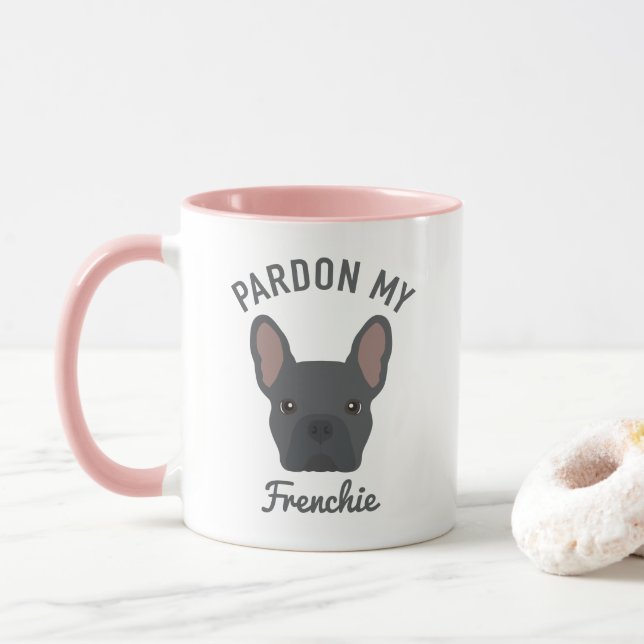 Pardon my Frenchie | Cute Blue French Bulldog Mug (With Donut)