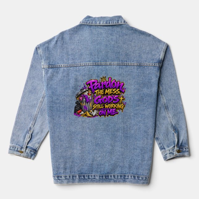 Pardon the mess denim jacket (Back)