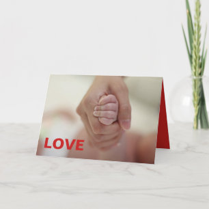 PARENT AND CHILD HANDS VALENTINES DAY CARD