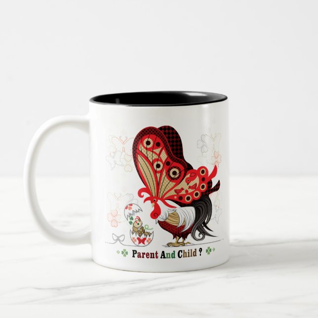 PARENT AND CHILD？（remake） Two-Tone Coffee Mug (Left)