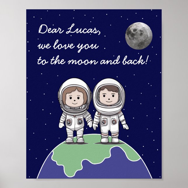 Parent astronauts with muted colours by Jo Images Poster (Front)