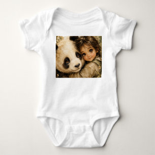 Parent Panda and cute cuddly child Baby Bodysuit