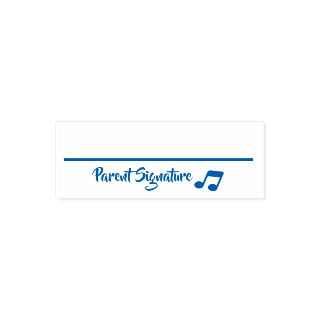 Parent Signature Rubber Stamp with Music Note (Design)