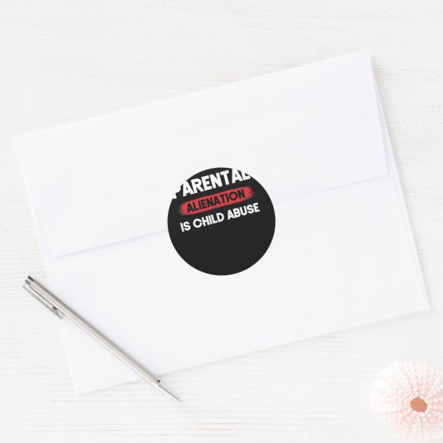 Parental Alienation is Child Abuse Awareness Classic Round Sticker (Envelope)