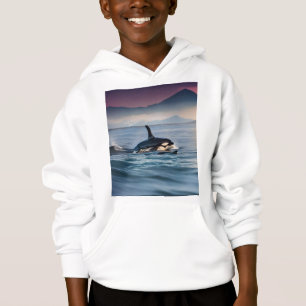 Parental Bliss: Mummy And Baby Orcas In The Ocean,