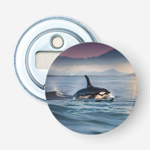 Parental Bliss: Mummy And Baby Orcas In The Ocean, Bottle Opener