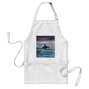 Parental Bliss: Mummy And Baby Orcas In The Ocean, Standard Apron