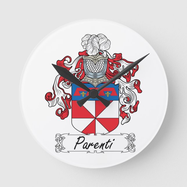Parenti Family Crest Round Clock (Front)