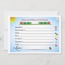 Parenting Advice Card for Baby Shower, Caterpillar