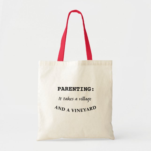 Parenting- Funny Saying Tote Bag (Front)