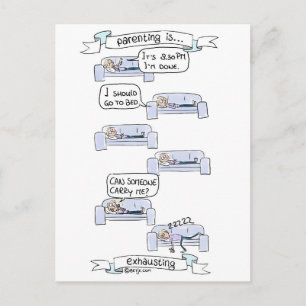 Parenting is... exhausting postcard
