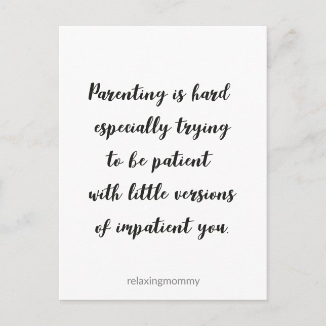 Parenting is hard, funny quote kaart holiday postcard (Front)
