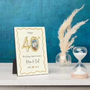 Parents 40th Wedding Anniversary Photo Plaque