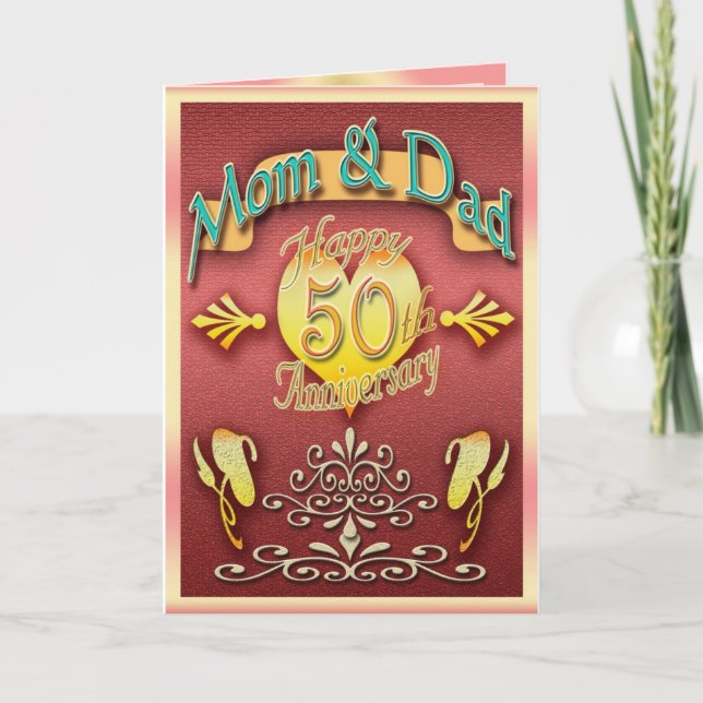 Parents 50th anniversary card (Mum &Dad) (Front)