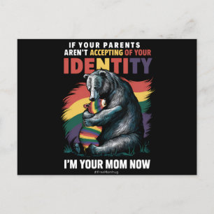 Parents Accepting Im Your Mum Now Bear Hug LGBTQ  Postcard