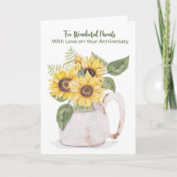 Parents Anniversary Sunflowers Pitcher Warm Love