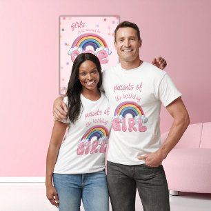 Parents Birthday Girl Rainbow First Birthday T-Shirt