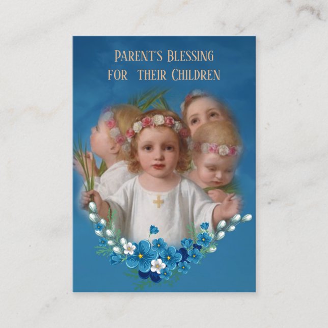 Parent's Blessing for their Children Holy Card (Front)