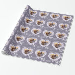 Parents diamond wedding anniversary photo wrap wrapping paper<br><div class="desc">Wedding anniversary wrapping paper in grey. Personalise this anniversary paper with your own photo and parent's name and anniversary year. Currently reads Congratulations Mum & Dad Diamond wedding 60 years. Beautiful diamond stone effect in a heart shape printed graphics 60th diamond Wedding Anniversary wrapping paper ideal to wrap up a...</div>