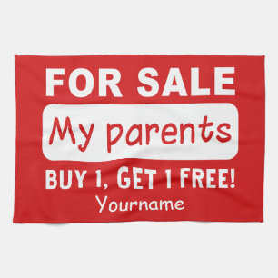 PARENTS FOR SALE custom hand towel