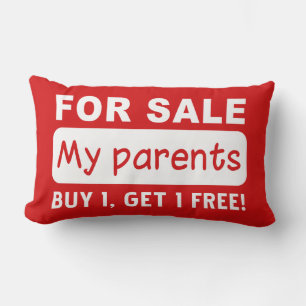 PARENTS FOR SALE custom throw pillows