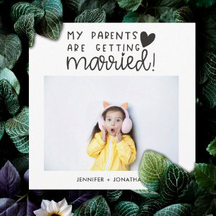 Parents getting married child photo save the date  announcement