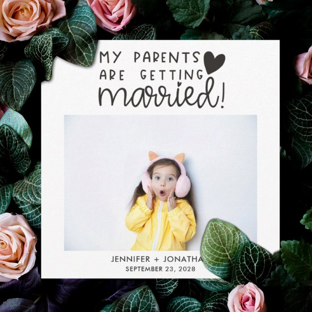 Parents getting married child photo save the date  announcement (Creator Uploaded)