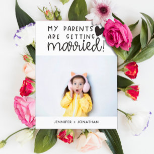 Parents getting married child photo save the date  announcement postcard