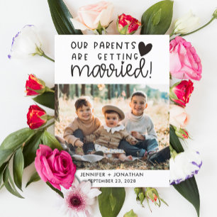 Parents getting married children photo save date  announcement postcard