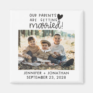 Parents getting married children photo save date magnet