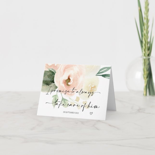 Parents In Law Gift Bride Gift Care of Him Wedding Card (Front)