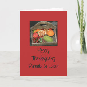 Parents in Law  Thanksgiving Card