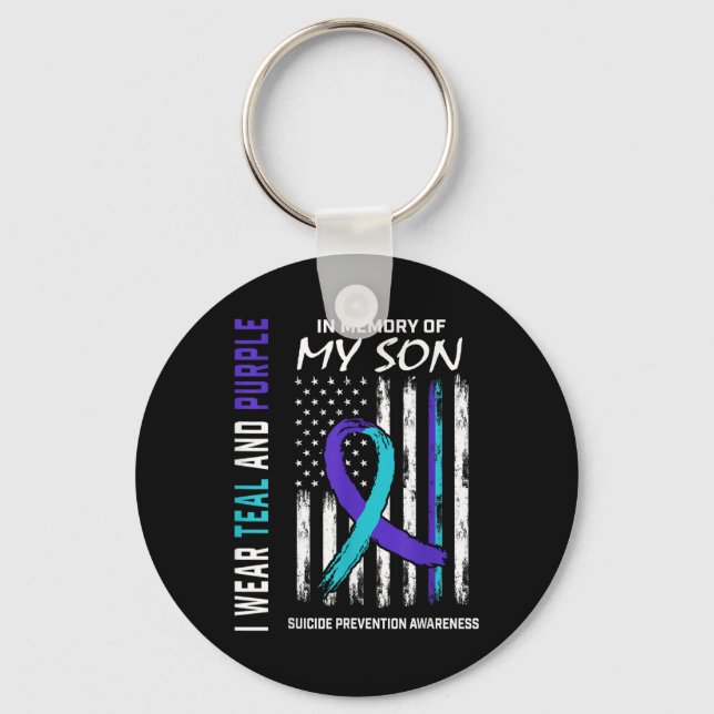 Parents In Memory Of Son Suicide Awareness Prevent Key Ring (Front)