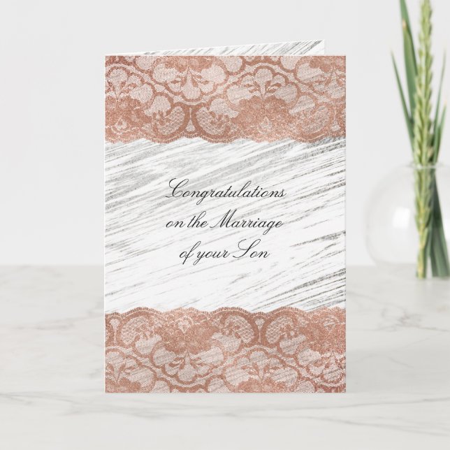 Parents of Bride Congratulations Pink Rose Gold Card (Front)