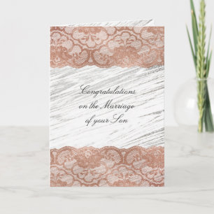 Parents of Bride Congratulations Pink Rose Gold Card