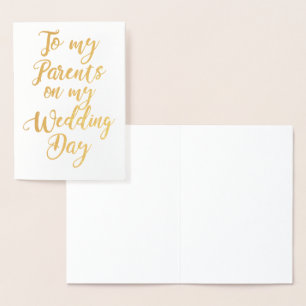 Parents of the Bride or Groom Wedding Thank You Foil Card