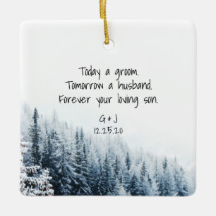 Parents of the Groom Ornament - Winter Snow