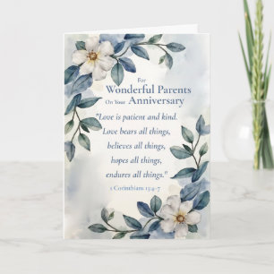 Parents Religious Anniversary Love Is Patient Flor Card