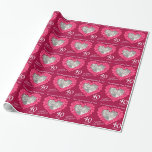 Parents ruby wedding anniversary photo year wrap wrapping paper<br><div class="desc">Wedding anniversary wrapping paper in red. Personalise this anniversary paper with your own photo and parent's name and anniversary year. Currently reads To a amazing Mum & Dad Happy Anniversary 40 years. Beautiful ruby stones effect in a heart shape printed graphics 40th Ruby Wedding Anniversary wrapping paper ideal to wrap...</div>