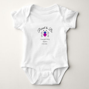 Parents to be blue pink baby shower honey bee text bodysuit