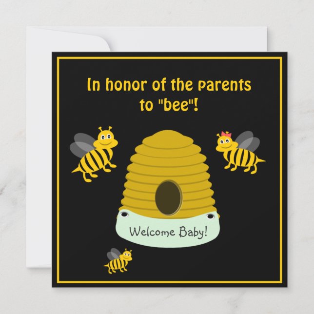 Parents To Bee Bumble Bee Baby Shower Invitation (Front)